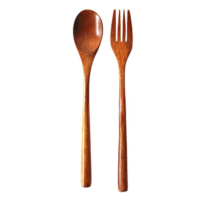 Natural Wooden Cooking Spoon & Fork – Cozy Kitchen Utensils 🍃