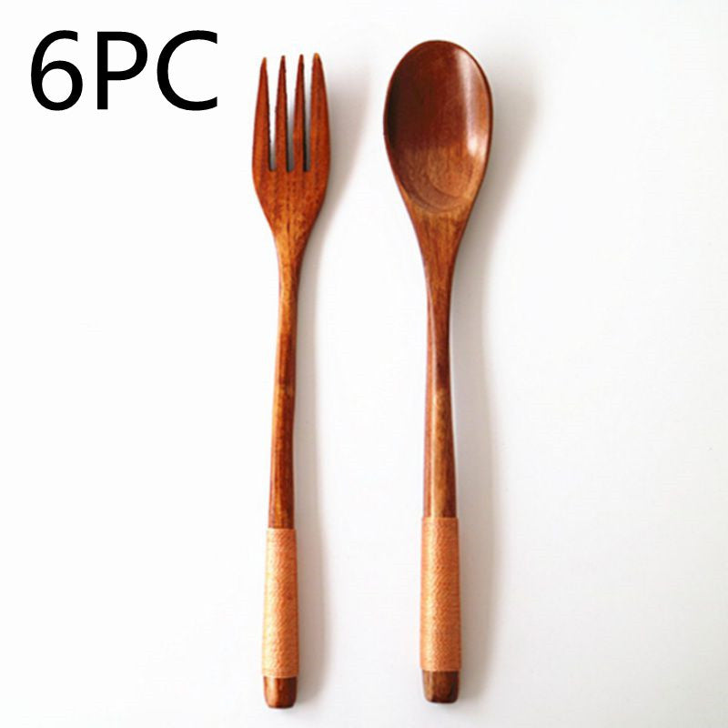 Natural Wooden Cooking Spoon & Fork – Cozy Kitchen Utensils 🍃
