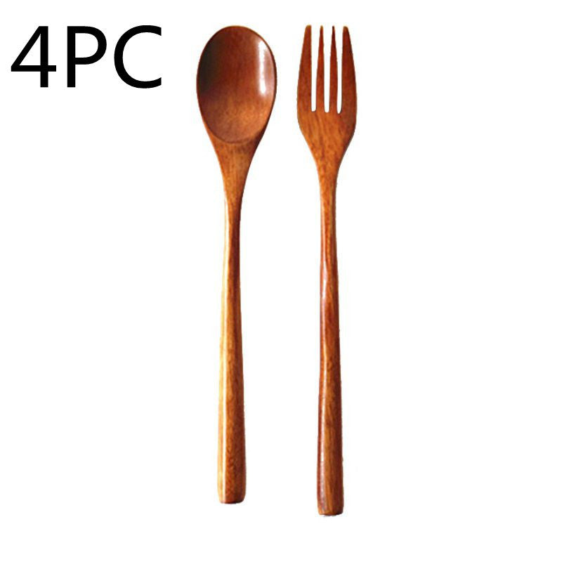 Natural Wooden Cooking Spoon & Fork – Cozy Kitchen Utensils 🍃