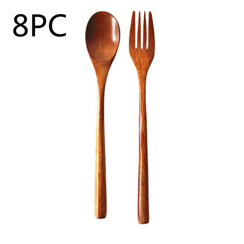Natural Wooden Cooking Spoon & Fork – Cozy Kitchen Utensils 🍃