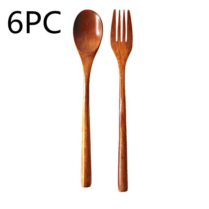 Natural Wooden Cooking Spoon & Fork – Cozy Kitchen Utensils 🍃