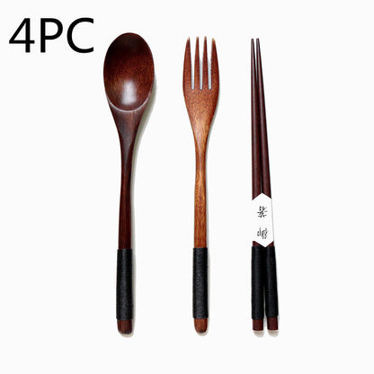 Natural Wooden Cooking Spoon & Fork – Cozy Kitchen Utensils 🍃
