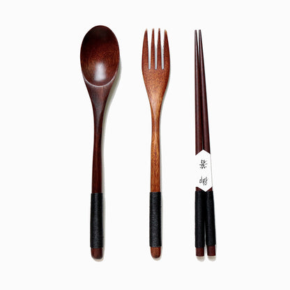 Natural Wooden Cooking Spoon & Fork – Cozy Kitchen Utensils 🍃