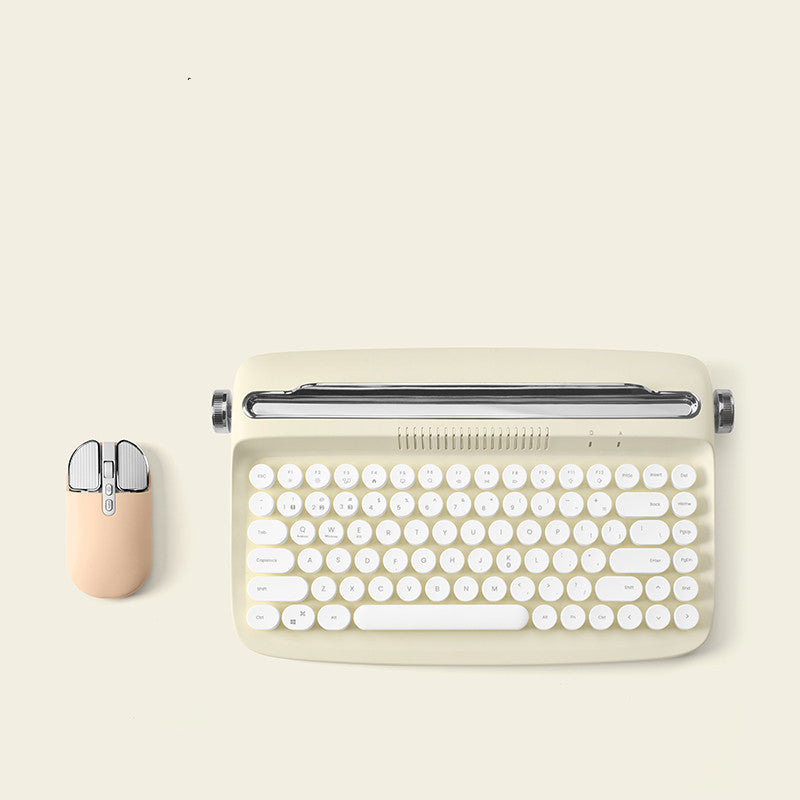Retro iPad Bluetooth Keyboard & Mouse Set – Cute Office Style 🎀⌨️🖱️