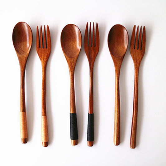 Natural Wooden Cooking Spoon & Fork – Cozy Kitchen Utensils 🍃