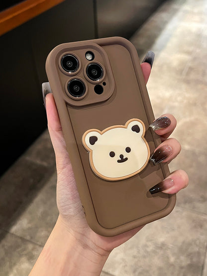 Cartoon Bear Silicone Phone Case – Soft Anti-Drop Cover 🐻💛