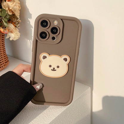 Cartoon Bear Silicone Phone Case – Soft Anti-Drop Cover 🐻💛