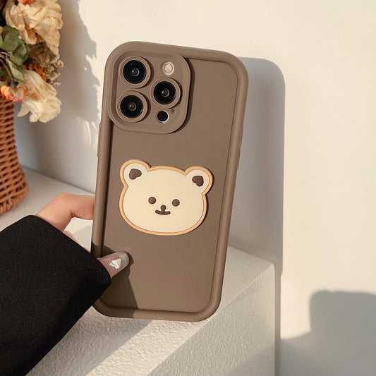 Cartoon Bear Silicone Phone Case – Soft Anti-Drop Cover 🐻💛
