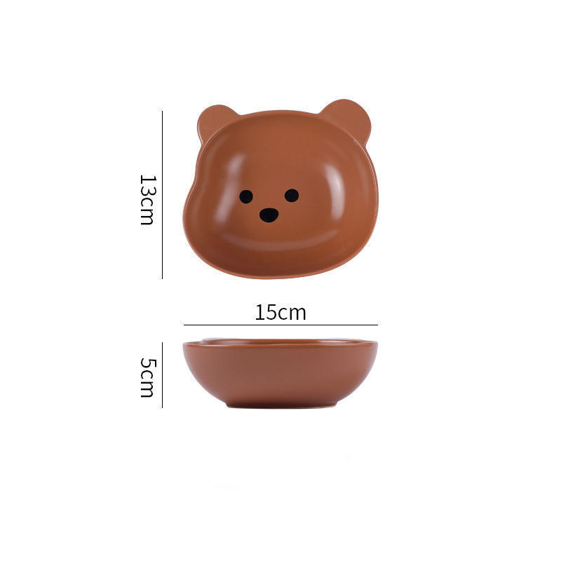 Cute Bear-shaped Dinner Plate, Bowl & Mug