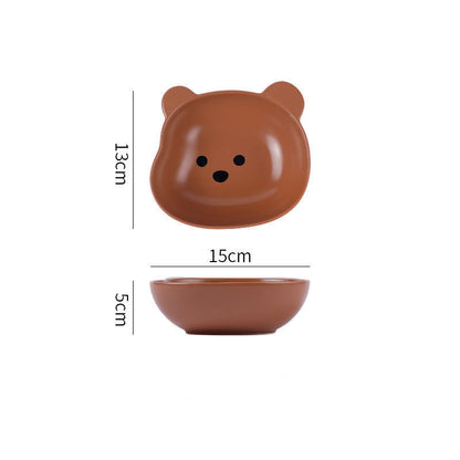 Cute Bear-shaped Dinner Plate, Bowl & Mug