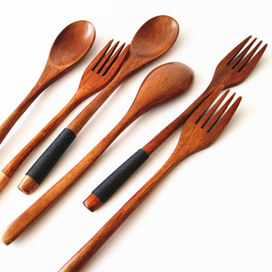 Natural Wooden Cooking Spoon & Fork – Cozy Kitchen Utensils 🍃