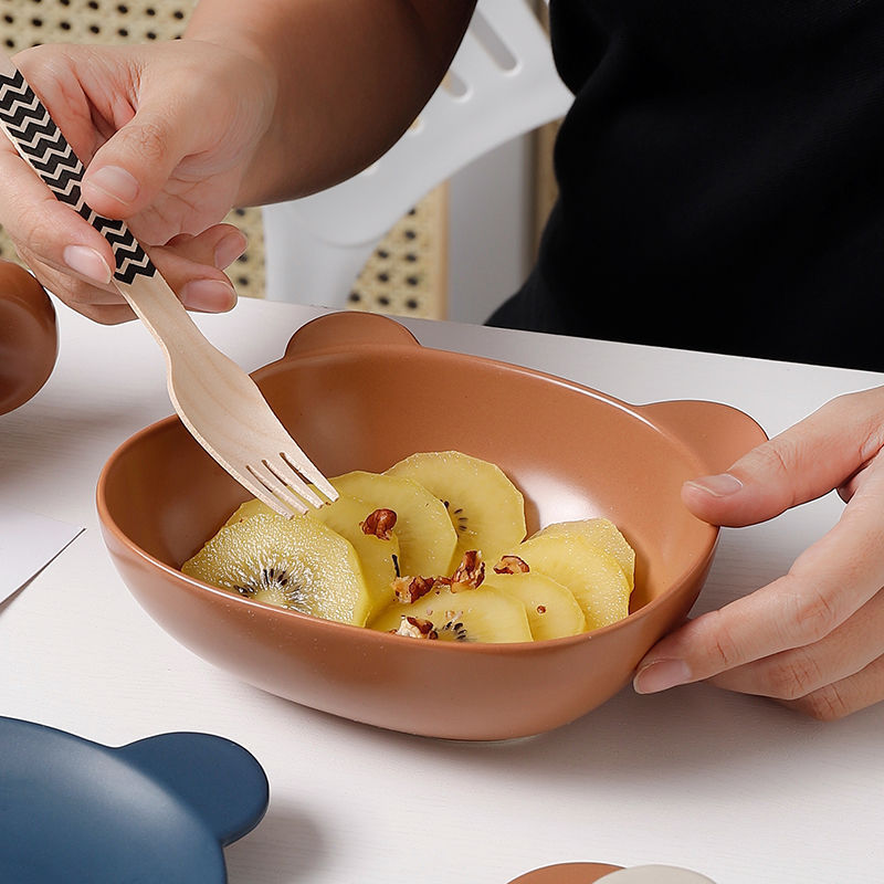 Cute Bear-shaped Dinner Plate, Bowl & Mug