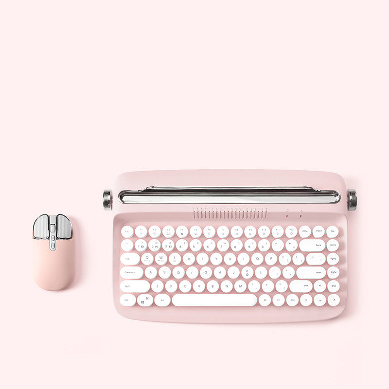 Retro iPad Bluetooth Keyboard & Mouse Set – Cute Office Style 🎀⌨️🖱️