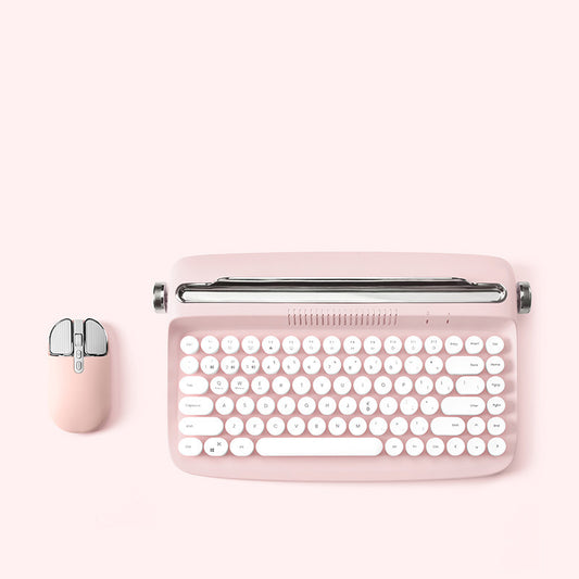Retro iPad Bluetooth Keyboard & Mouse Set – Cute Office Style 🎀⌨️🖱️