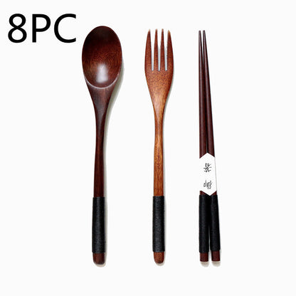 Natural Wooden Cooking Spoon & Fork – Cozy Kitchen Utensils 🍃