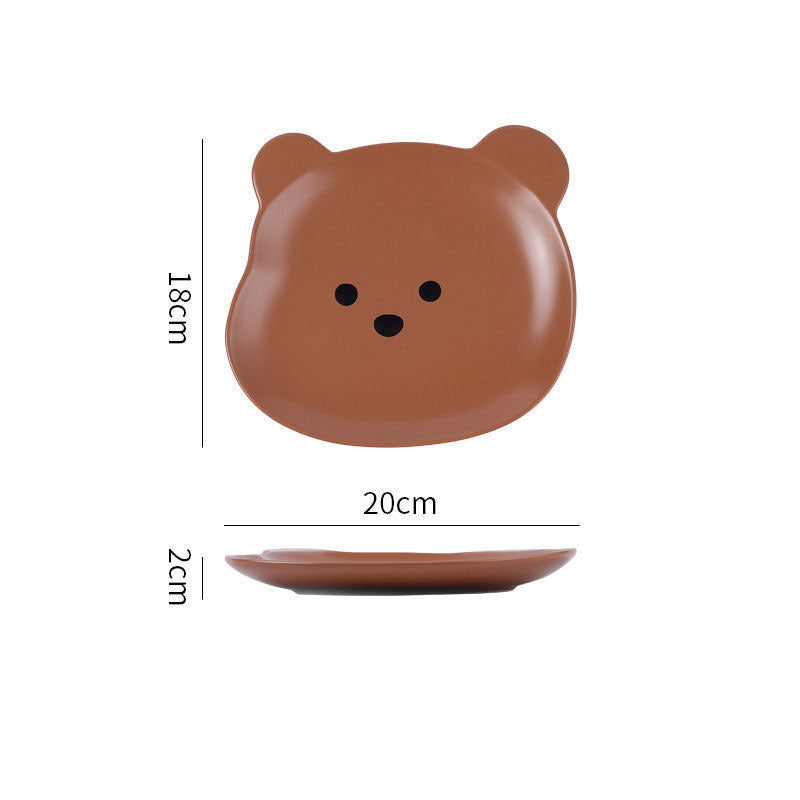 Cute Bear-shaped Dinner Plate, Bowl & Mug