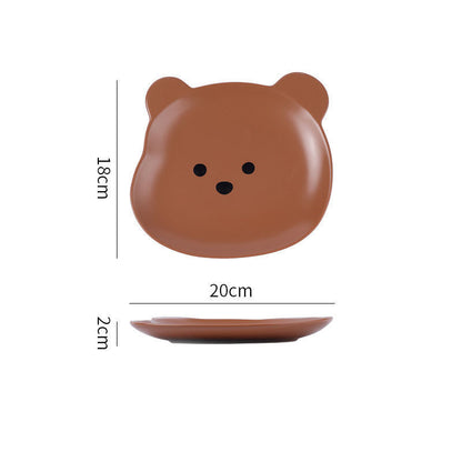 Cute Bear-shaped Dinner Plate, Bowl & Mug