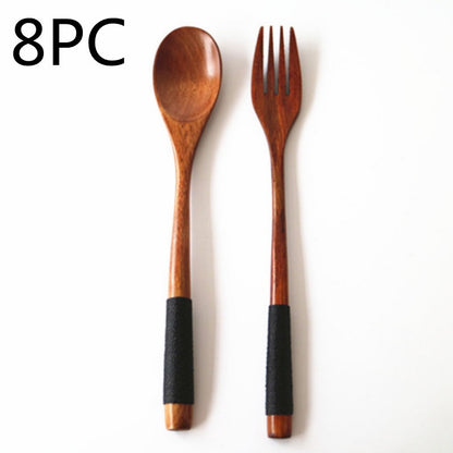 Natural Wooden Cooking Spoon & Fork – Cozy Kitchen Utensils 🍃