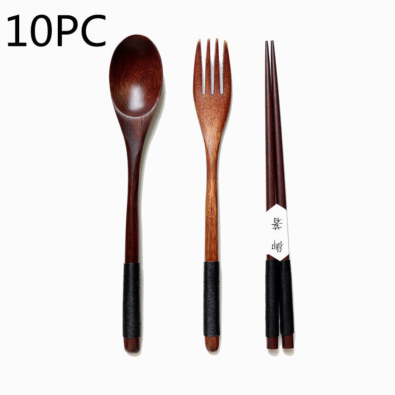 Natural Wooden Cooking Spoon & Fork – Cozy Kitchen Utensils 🍃