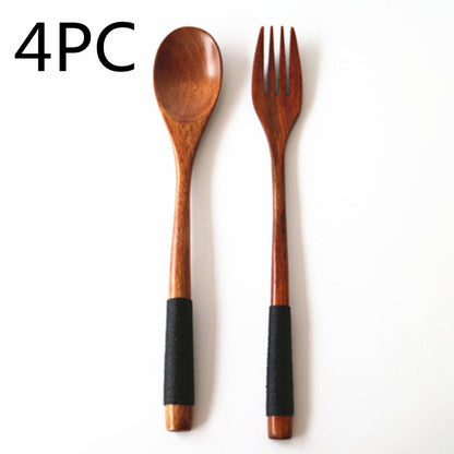 Natural Wooden Cooking Spoon & Fork – Cozy Kitchen Utensils 🍃